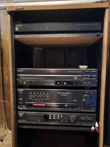 lot 51 image: Sony Stereo Equiptment in Sony Cabinet - See Description for Details