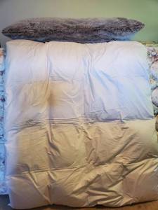 lot 3106 image: Full Size Pillow Top woth Grey Soft Pillow