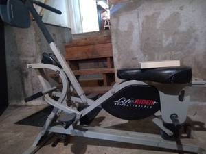 lot 3128 image: ExerHealth LifeRider Stationary Exercise Bike Missing Outlet Cord To Digital Counter
