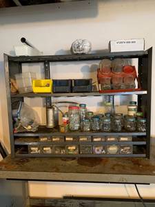 lot 3140 image: Metal Shelf and Contents