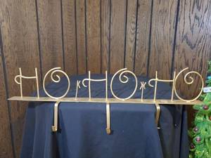 lot 5262 image: HO HO HO Iron Stocking Holder for Mantle