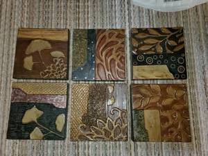 lot 5269 image: Lot of 6 Ceramic Modern Wall Pieces