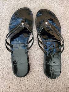 lot 5364 image: Black Coach Sandals Size 7.5