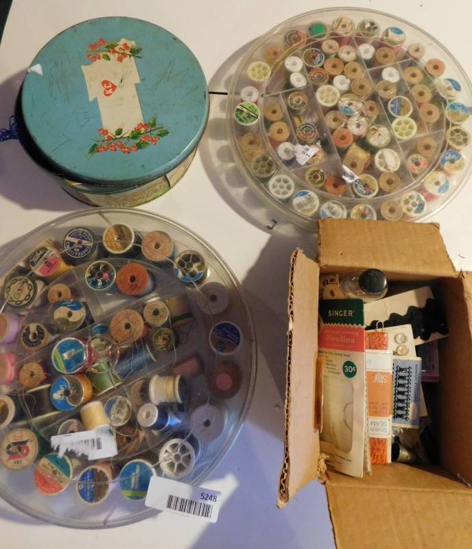 lot 5248 image: Spools, spools, and even more spools of vintage thread