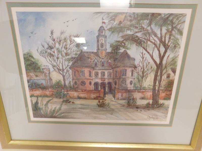 lot 4035 image: Williamsburg Capital Framed Art Piece
