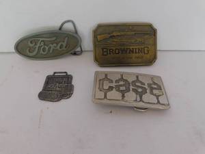lot 1020 image: Four Branded Belt Buckles