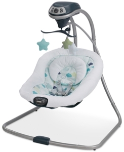 lot 4372 image: Graco Simple Sway Baby Swing  2 Speed Vibration, Stratus