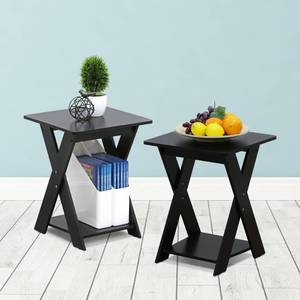 lot 4375 image: FURINNO Modern Simplistic End Table Set, 2-Pack, Espresso