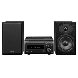 lot 4378 image: Denon D-M41 Home Theater Mini Amplifier and Bookshelf Speaker Pair - Compact HiFi Stereo System with CD, FMAM Tuner and Wireless Bluetooth Music  Perfect for Small Rooms and Home Cinema