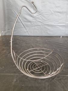 lot 4418 image: Premium Heavy-duty Metal Fruit Bowl Basket With Banana Hanger, Color Bronze