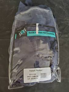 lot 7700 image: Drapes Blue Solid Cotton Pleated Curtain Single Panel
