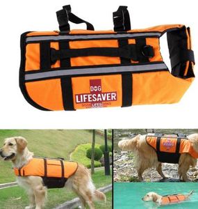 lot 4403 image: Orange Dog Pet Float Life Jacket Life Vest Aquatic Safety Swimming Suit Dog