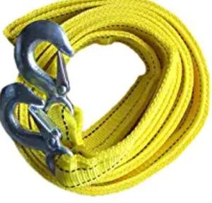 lot 7689 image: SHIMEI 13 Feet X 1.6 Inch Emergency 5 Tons11023LB Heavy Duty Tow Strap with Spring Latch Hooks (SM-203-5TON)