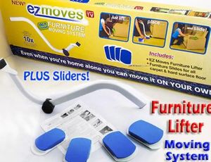 lot 4402 image: EZ Moves Furniture Moving System for Carpeted & Hard Floor Surfaces, Move Heavy Furniture Quickly & Easily, As Seen on TV (1 Lifter Tool & 4 Sliders)