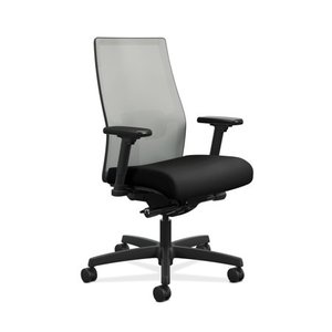lot 3548 image: The HON Company HON Ignition 2.0 Mid-Back Adjustable Lumbar Work Fog Mesh Computer Chair for Office Desk, Black Fabric (HONI2M2AFLC10TK)