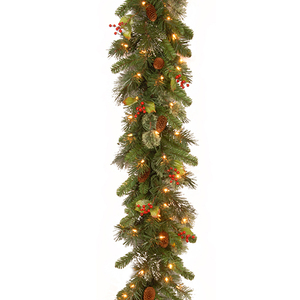 lot 3709 image: National Tree WP1-300-9B-1 Wintry Pine Garland with Cones, 9-Feet by 12-Inch