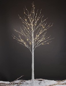 lot 3663 image: Lightshare 8FT 132L LED Birch Tree,Warm White