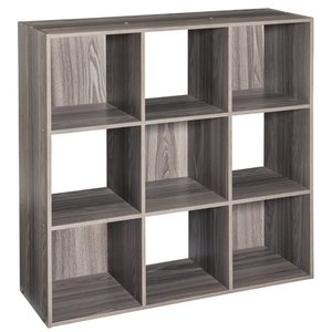 lot 3717 image: closetmaid 4167 cubeicals organizer, 9-cube, natural gray