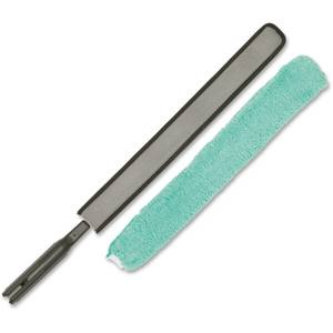 lot 3770 image: Rubbermaid Commercial FGQ85000BK00 HYGEN Quick-Connect Flexible Dusting Wand with Microfiber Sleeve, Black