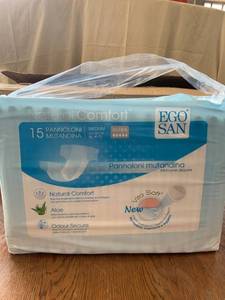 lot 3777 image: Ego San Natural Comfort 15ct Adult Diapers - Size Medium (70-110cm) - With Aloe (4 PACK)