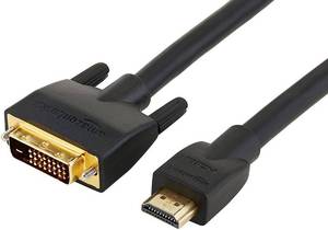 lot 3799 image: AmazonBasics HDMI to DVI Adapter Cable, Black, 25 Feet, 5-Pack