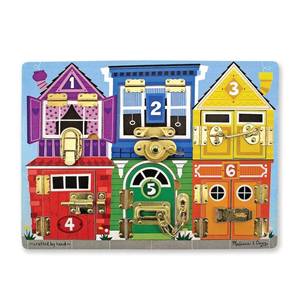 lot 1686 image: Melissa & Doug Latches Wooden Activity Board
