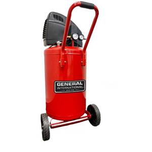 lot 1501 image: General International AC1220 1.5HP 20 Gallon 120V Portable Vertical Oil Free Electric Air Compressor