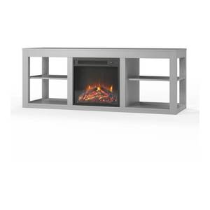 lot 1511 image: Ameriwood Parsons Fireplace & TV Stand, Light Grey