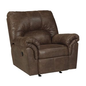 lot 1532 image: Signature Design by Ashley - Bladen Contemporary Plush Upholstered Rocker Recliner - Pull Tab Reclining, Coffee Brown