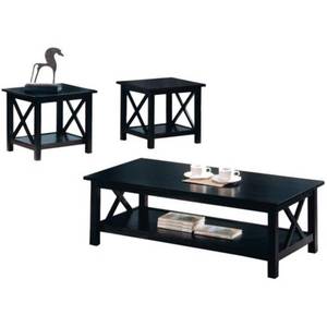 lot 1554 image: Coaster 3-Piece X-Design Occasional 3-Piece Table Set, Cappuccino