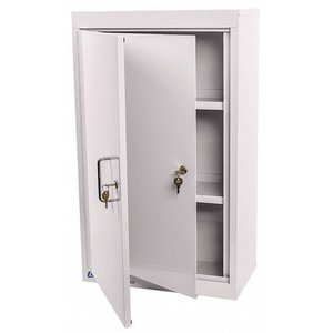 lot 1557 image: Lakeside LNC-6D Narcotic Cabinet, Steel, Double Door and Lock with 2 Adjustable Shelves