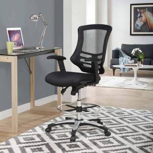 lot 1562 image: Calibrate Mesh Drafting Chair Black - Modway