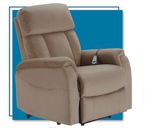 lot 1536 image: Click Decor Samson Power Lift Recliner Sofa for Elderly Heavy Duty Motorized Living Room Chair with Side Pockets, Remote Control, Taupe