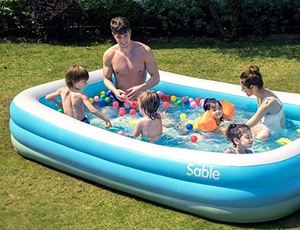 lot 1700 image: Sable Inflatable Pool, Swimming Pool for Baby, Kiddie, Kids, Adult, Infant, Toddler, 118 X 72 X 20, for Ages 3
