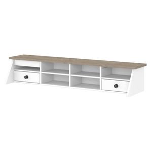 lot 1455 image: Bush Furniture Mayfield Desktop Organizer, Pure WhiteShiplap Gray