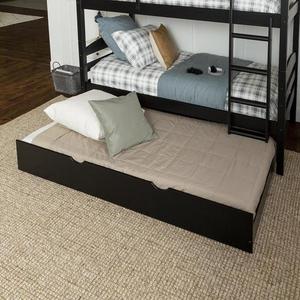 lot 1881 image: Solid Wood Trundle Bed - Black - Trundle Only