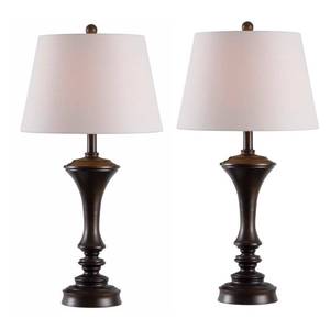 lot 1940 image: Kenroy Home Isabella Brushed Copper 2-Pack Table Lamps