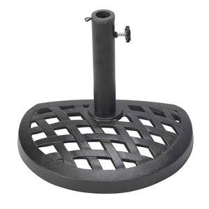 lot 1941 image: Cast Iron Half Umbrella Base - 17.7 Inch Diameter by Trademark Innovations (Black Finish)