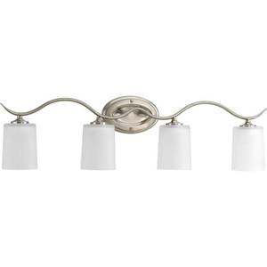 lot 4469 image: Progress Lighting P2021-09 Inspire Collection 4-Light Vanity Fixture, Brushed Nickel