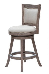 lot 4502 image: 24 Melrose Distressed Counter Stool Driftwood Ivory - Boraam