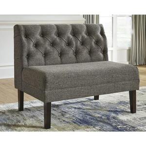 lot 4513 image: Tripton Large Upholstered Dining Room Bench Medium Brown - Signature Design by Ashley