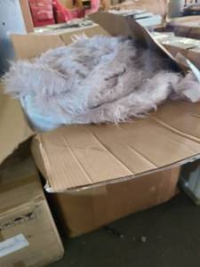 lot 4517 image: Giant Grey Furry Bean Bag Chair