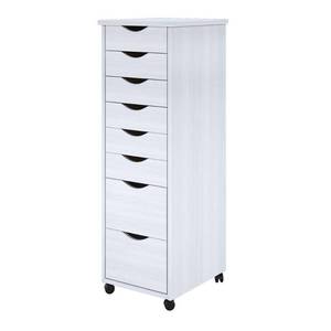 lot 4531 image: Adeptus Solid Wood 62 Drawer Roll Cart - White