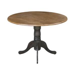 lot 4540 image: 42 Round Dual Drop Leaf Pedestal Table