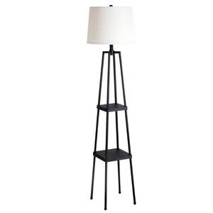 lot 5864 image: Etagere Floor Lamp, Distressed Iron, Bei