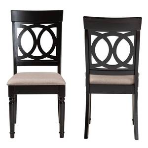 lot 5899 image: Baxton Studio Lucie Sand Fabric Espresso Finished Wood 2-Piece Dining Chair Set