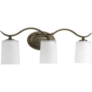 lot 5900 image: Progress Lighting P2020-20 Inspire Collection 3-Light Vanity Fixture, Antique Bronze