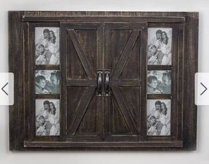 lot 1428 image: The Gray Barn Rustic Wood Photo Collage Picture Frame with Mirror