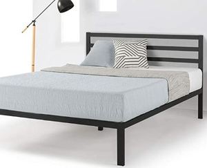 lot 1882 image: Modernista 14 inch Metal Platform Bed with HeadboardMattress Not Included