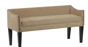 lot 1886 image: Whitney Long Upholstered Bench with Arms